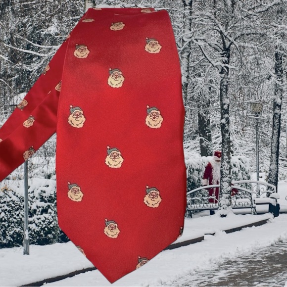 Wembley Other - Pure silk by Wembley Christmas vintage Santa necktie red green ivory tie holiday